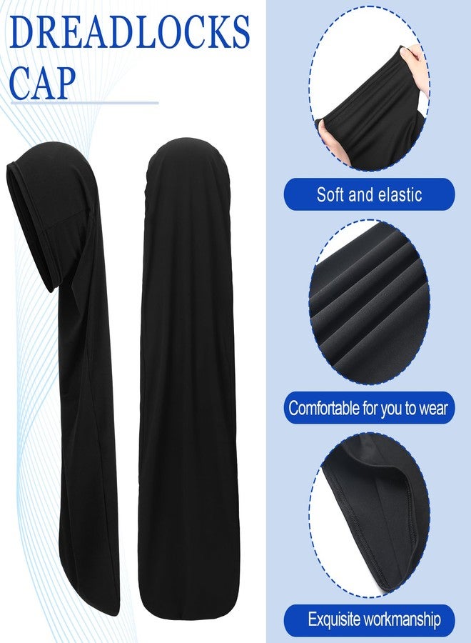 Twistover 2 Pcs Jumbo Dreadlock Cap Hair Dreads Head Wrap Loc Wraps for Dreads Hair Accessories for Men Women Sleeping (Black, Army Green,30 Inches) - Image 3